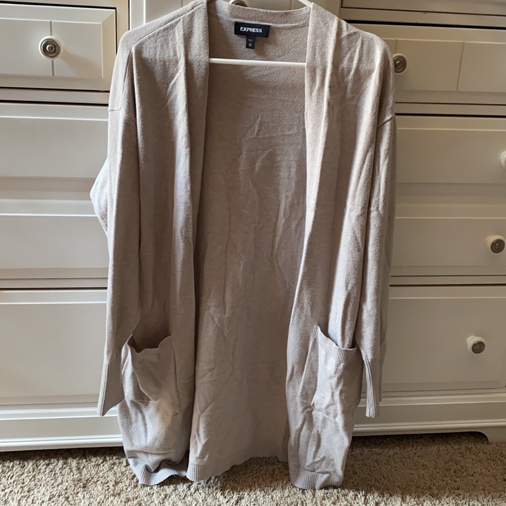 Express oatmeal duster cardigan- Medium